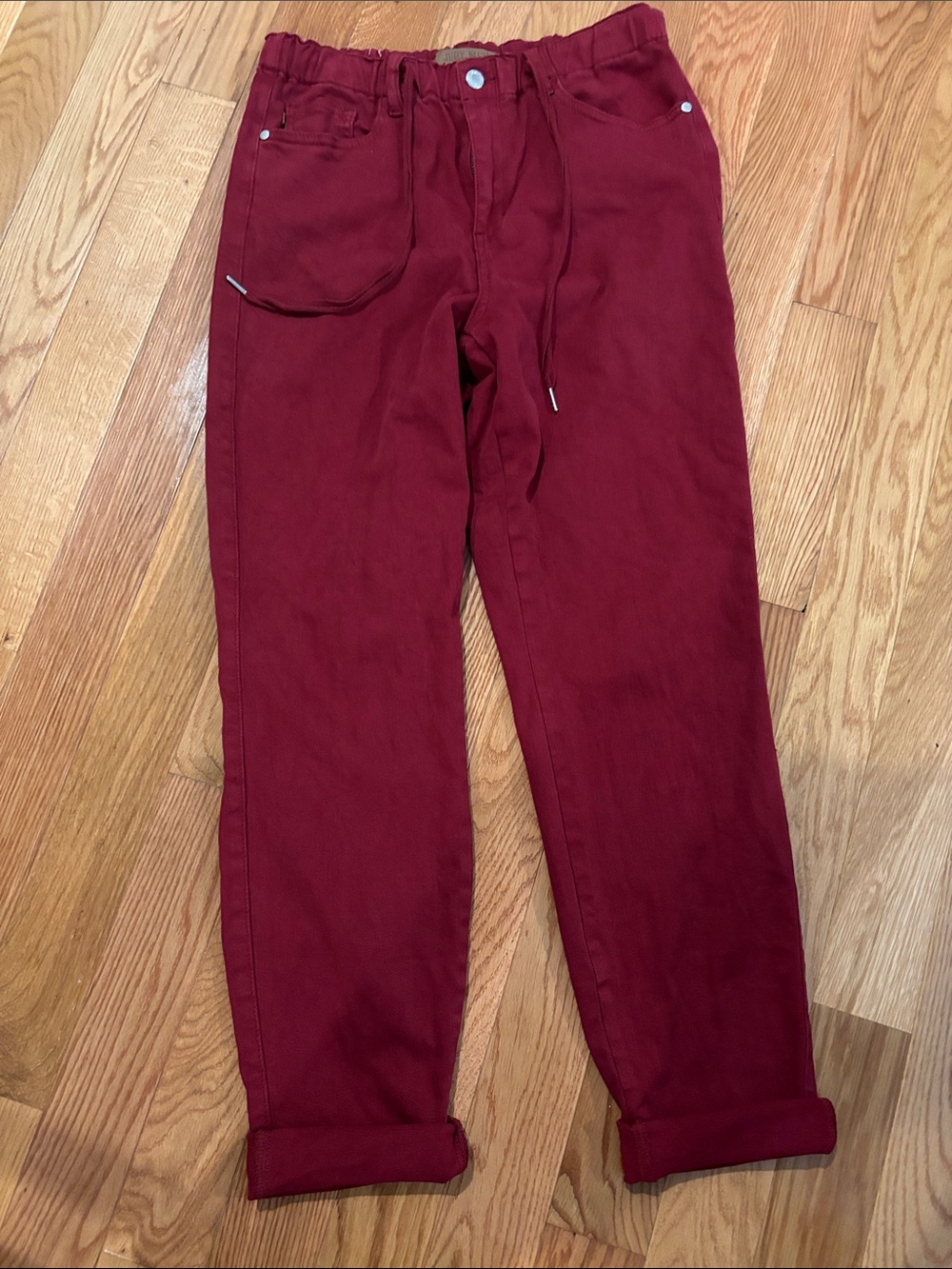 Judy Blue Burgundy Denim Joggers